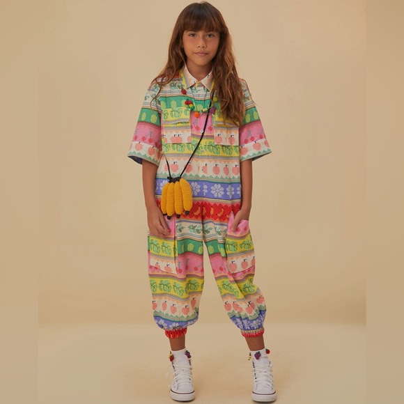 Farm Rio Sweet Orchard Kids Jumpsuit size 6 New with Tags